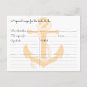 Rezeptionskarten für Nautische Anker-Brautparty Einladungspostkarte (Rückseite)