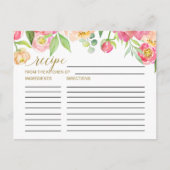 Rezeptionskarten für Pfirsich und Pink Peony Braut Postkarte (Vorderseite)