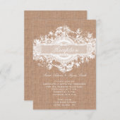 REZEPTIONSKARTEN FÜR RUSTIKBURLAP FLUSSBREITE BEGLEITKARTE (Vorne/Hinten)