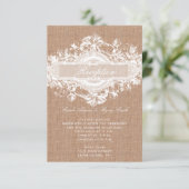 REZEPTIONSKARTEN FÜR RUSTIKBURLAP FLUSSBREITE BEGLEITKARTE (Stehend Vorderseite)