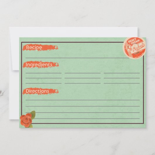 Rezeptionskarten für schwere Creme (Vorderseite)