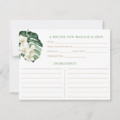 Rezeptionskarten für tropisches botanisches Brautp Einladung (Vorderseite)