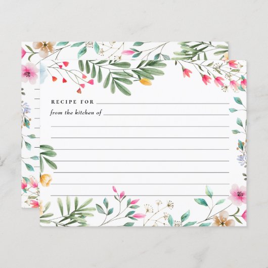 Rezeptionskarten für Wildblumen (Vorne/Hinten)