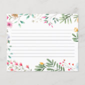 Rezeptionskarten für Wildblumen (Rückseite)