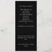 Rezeptionsprogramm - Schwarzes Weißes Unendliches Menükarte (Rückseite)