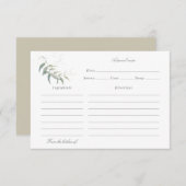 Rezeptkarte Dankeskarte (Vorne/Hinten)