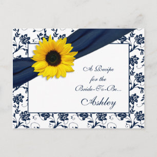 Rezeptkarte der Sonnenblume-Marine für die Brücke Postkarte