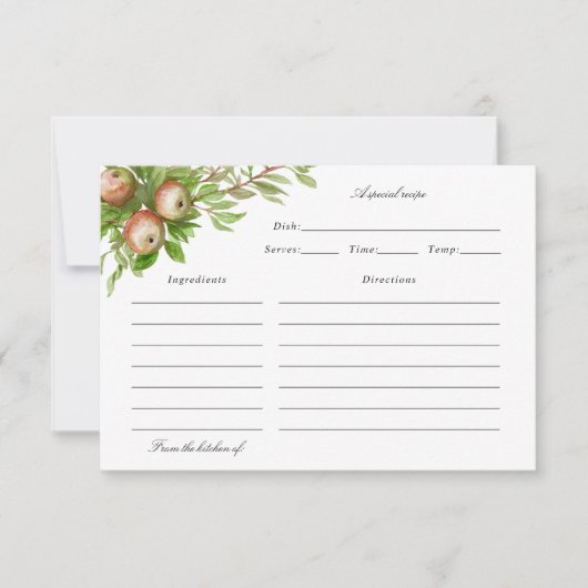 Rezeptkarte für Aquarelle Dankeskarte (Vorderseite)