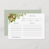 Rezeptkarte für Aquarelle Dankeskarte (Vorne/Hinten)