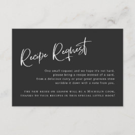 Rezeptkarte für das schwarz-gotische Brautparty Begleitkarte