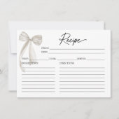 Rezeptkarte für das White Bow-Brautparty Einladung (Vorderseite)