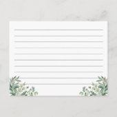 Rezeptkarte für die Eukalyptus-Blätter der Bride C Postkarte (Rückseite)