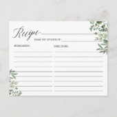 Rezeptkarte für die Eukalyptus-Blätter der Bride C Postkarte (Vorderseite)