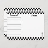 Rezeptkarte für die schwarze Checkerboard - Vorder (Vorne/Hinten)