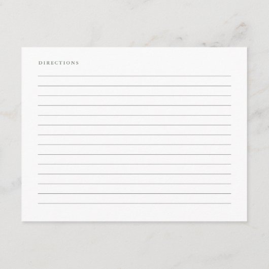 Rezeptkarte für die Wasserfarbenflora der Braut (Rückseite)