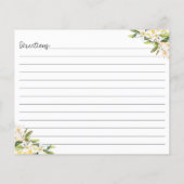 Rezeptkarte für Gelbe Zitronen und weiße Blume (Rückseite)