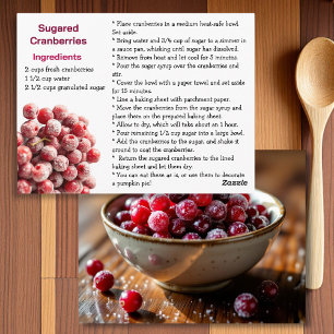 Rezeptkarte für gezuckerte Cranberries Postkarte