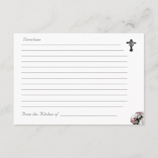 Rezeptkarte für katholisches Brautparty Begleitkarte (Rückseite)