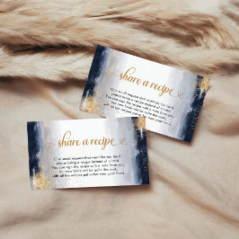 Rezeptkarte für Navy- und Gold-Brautparty Begleitkarte