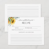 Rezeptkarte für Sonnenblumen Begleitkarte (Vorne/Hinten)