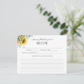 Rezeptkarte für Sonnenblumen Begleitkarte (Stehend Vorderseite)