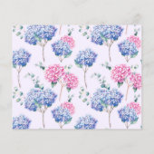 Rezeptkarte für Wasserfarben Rosa und Blaue Hydran (Rückseite)