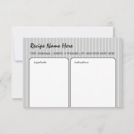 Rezeptkarte für weiße Streifen Einladung