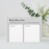 Rezeptkarte für weiße Streifen Einladung (Stehend Vorderseite)