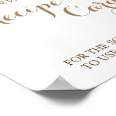 Rezeptkarte hier Rosa Blumenduschenschild platzier Poster (Ecke)