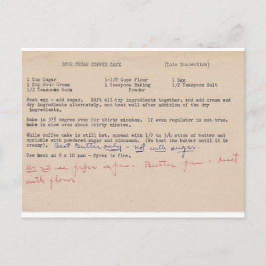 Rezeptkarte Postkarte (Vorderseite)