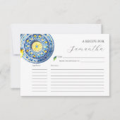 Rezeptkarten Blau und Gelb Lemon Einladung (Vorderseite)