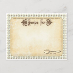 Rezeptkarten, die Großmutter in der alten Zeit aus Postkarte