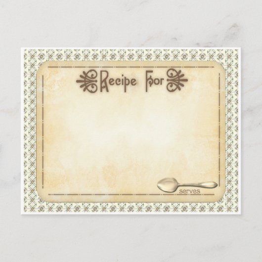 Rezeptkarten, die Großmutter in der alten Zeit aus Postkarte (Vorderseite)