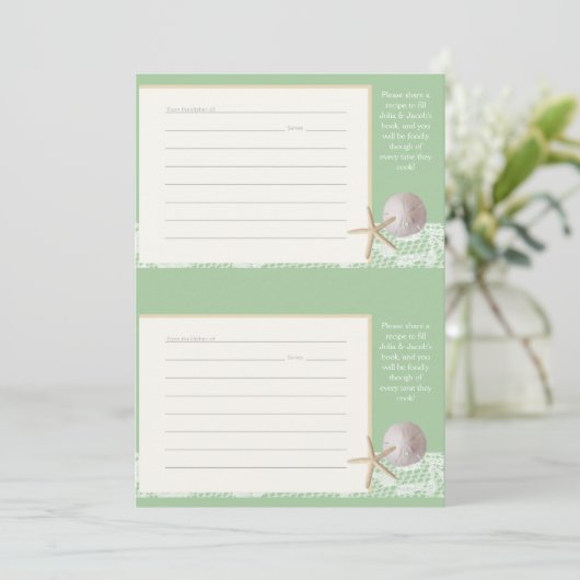 Rezeptkarten für den Strand zwei 3 x 5 (Stehend Vorderseite)