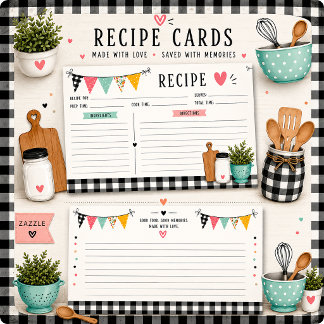 Rezeptkarten im modernen Landhausstil |