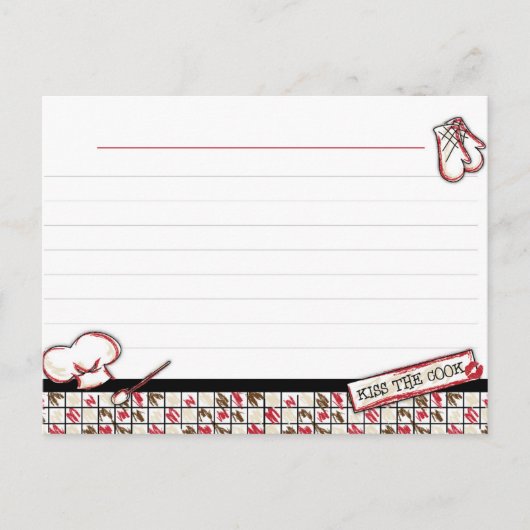 Rezeptkarten. Kuss der Koch Postkarte (Vorderseite)