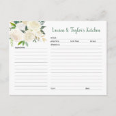 Rezeptkarten mit weißem Creme-Brautparty Postkarte (Vorderseite)