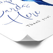 Rezeptkarten Schild mit marineblauer Schleife für (Ecke)
