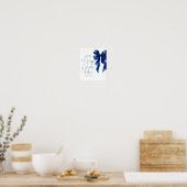 Rezeptkarten Schild mit marineblauer Schleife für (Küche)