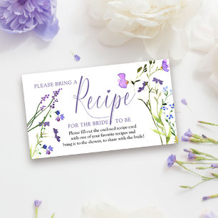 Rezeptkartennachfrage für Braut Lila Wildblume Begleitkarte