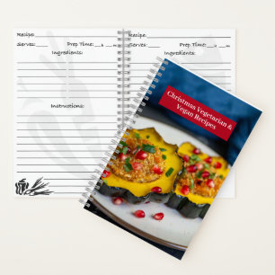 Rezeptnotizbuch - Weihnachts-Rezepte für Vegetarie Notizblock