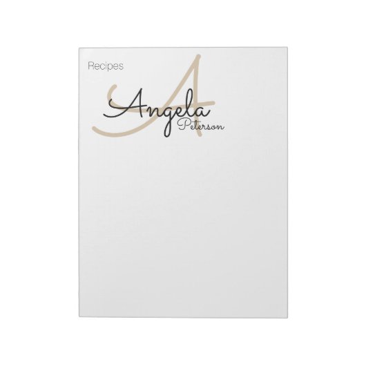 Rezeptnotizen des mit Monogramm Koch Notizblock (Rotiert)