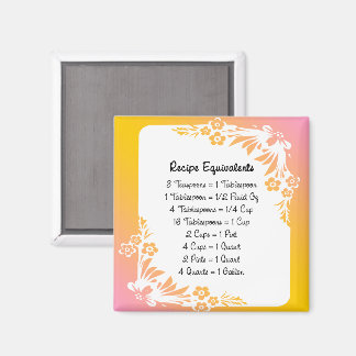 Rezeptoräquivalent Pastel Floral Kühlschrankmagnet