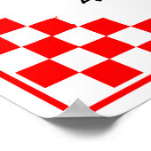 Rezeptoräquivalente Red White Checked Poster (Ecke)