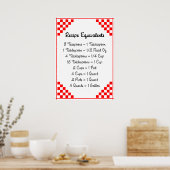 Rezeptoräquivalente Red White Checked Poster (Küche)
