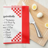 Rezeptoräquivalente Rote Karos Geschirrtuch (Viertel Falte)