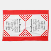 Rezeptoräquivalente Rote Karos Geschirrtuch (Horizontal)
