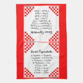 Rezeptoräquivalente Rote Karos Geschirrtuch (Vertikal)