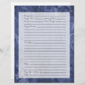 Rezeptseite - Dunkles blaues Muster (Vorne/Hinten)