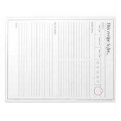 Rezeptseite mit Sternbewertung Notizblock (Vorderseite)